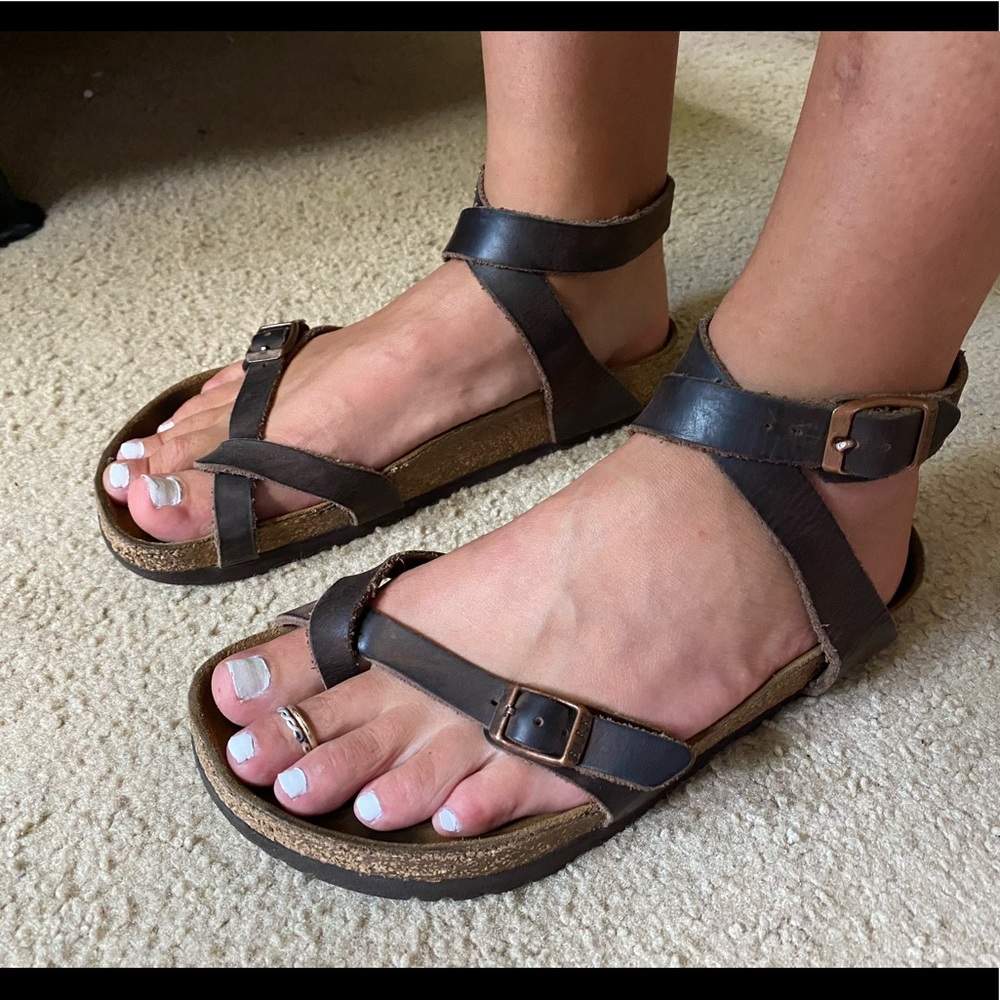 Birkenstock USED Yara Womens 7 38 Leather Sandal